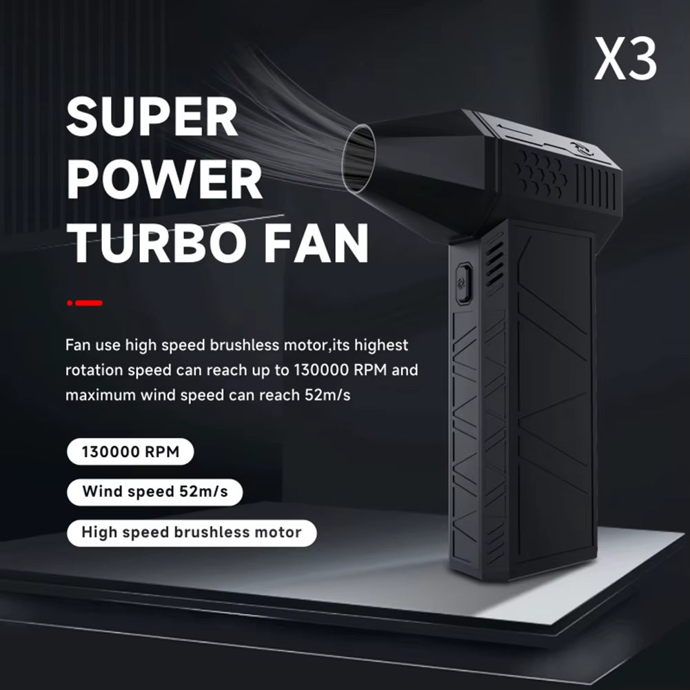High Speed Duct Fan Air Blower Turbo Violent Fan 52+M/S Wireless Turbo Fan 130000RPM with LED Light Computer Keyboard Cleaner
