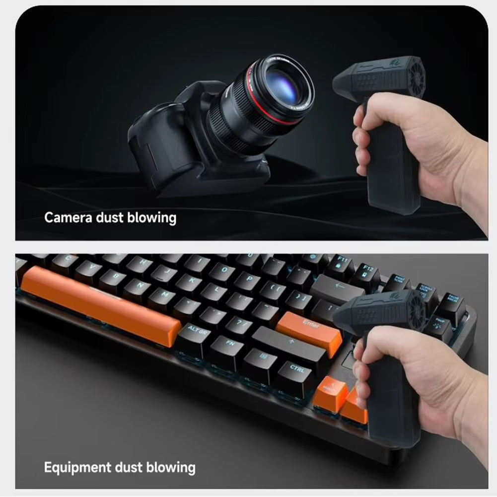 High Speed Duct Fan Air Blower Turbo Violent Fan 52+M/S Wireless Turbo Fan 130000RPM with LED Light Computer Keyboard Cleaner