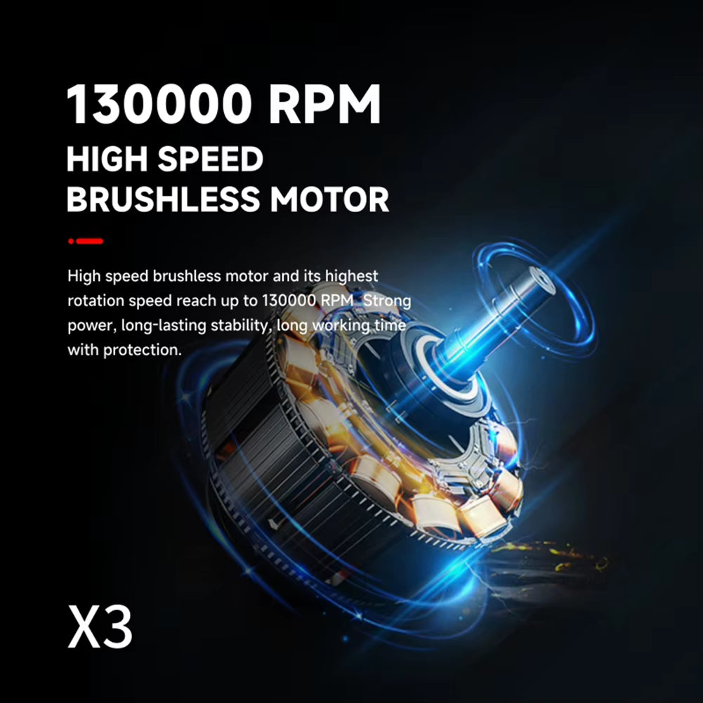 High Speed Duct Fan Air Blower Turbo Violent Fan 52+M/S Wireless Turbo Fan 130000RPM with LED Light Computer Keyboard Cleaner