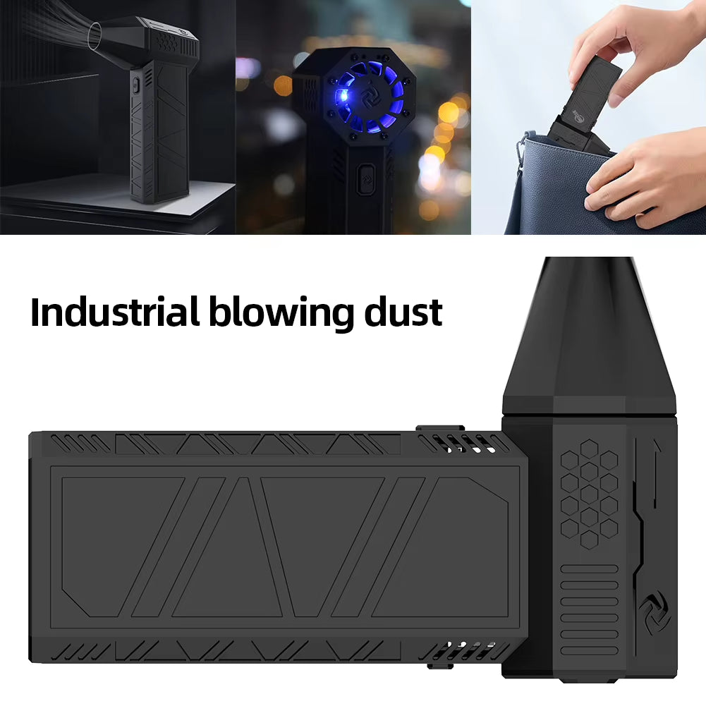 High Speed Duct Fan Air Blower Turbo Violent Fan 52+M/S Wireless Turbo Fan 130000RPM with LED Light Computer Keyboard Cleaner