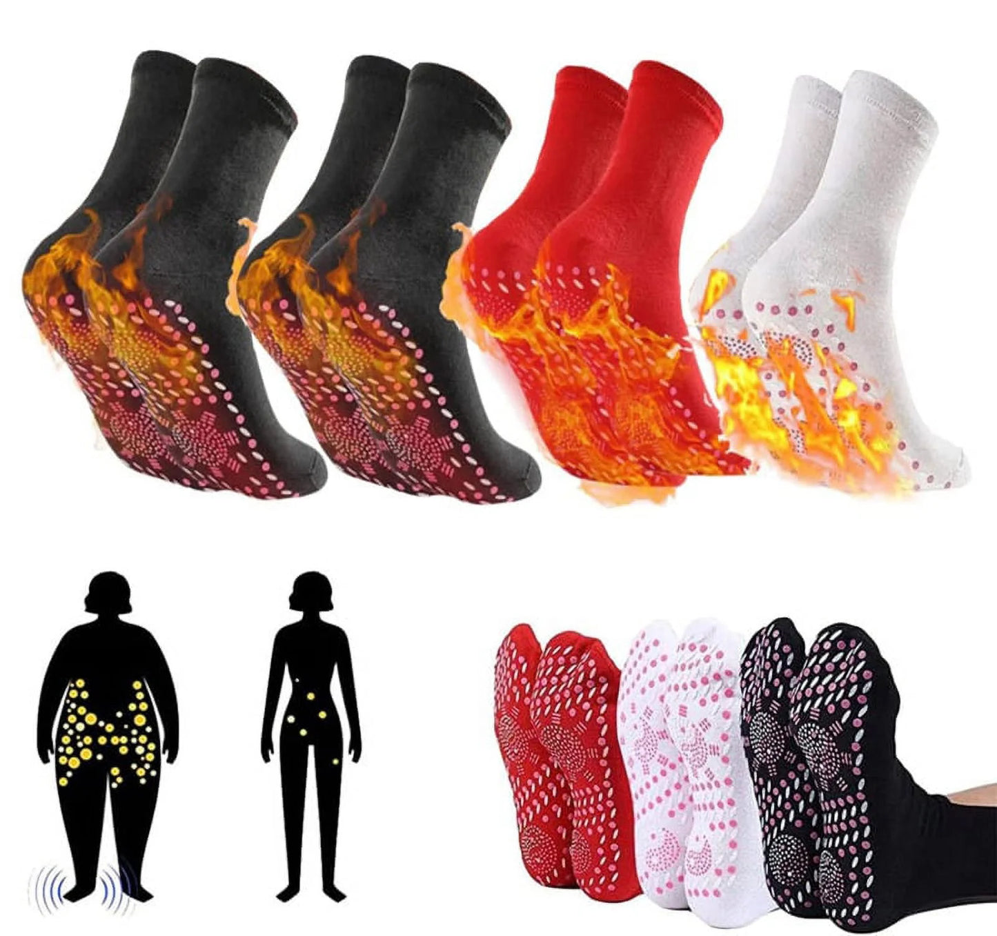 Tourmaline Slimming Health Sock, Slimming Health Sock, Thermotherapeutic Sock, Self Heating Socks,Men Women Slimming Health Household Gloves