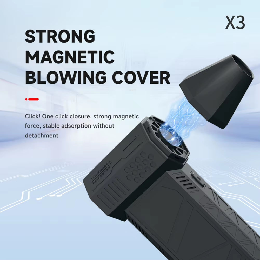 High Speed Duct Fan Air Blower Turbo Violent Fan 52+M/S Wireless Turbo Fan 130000RPM with LED Light Computer Keyboard Cleaner